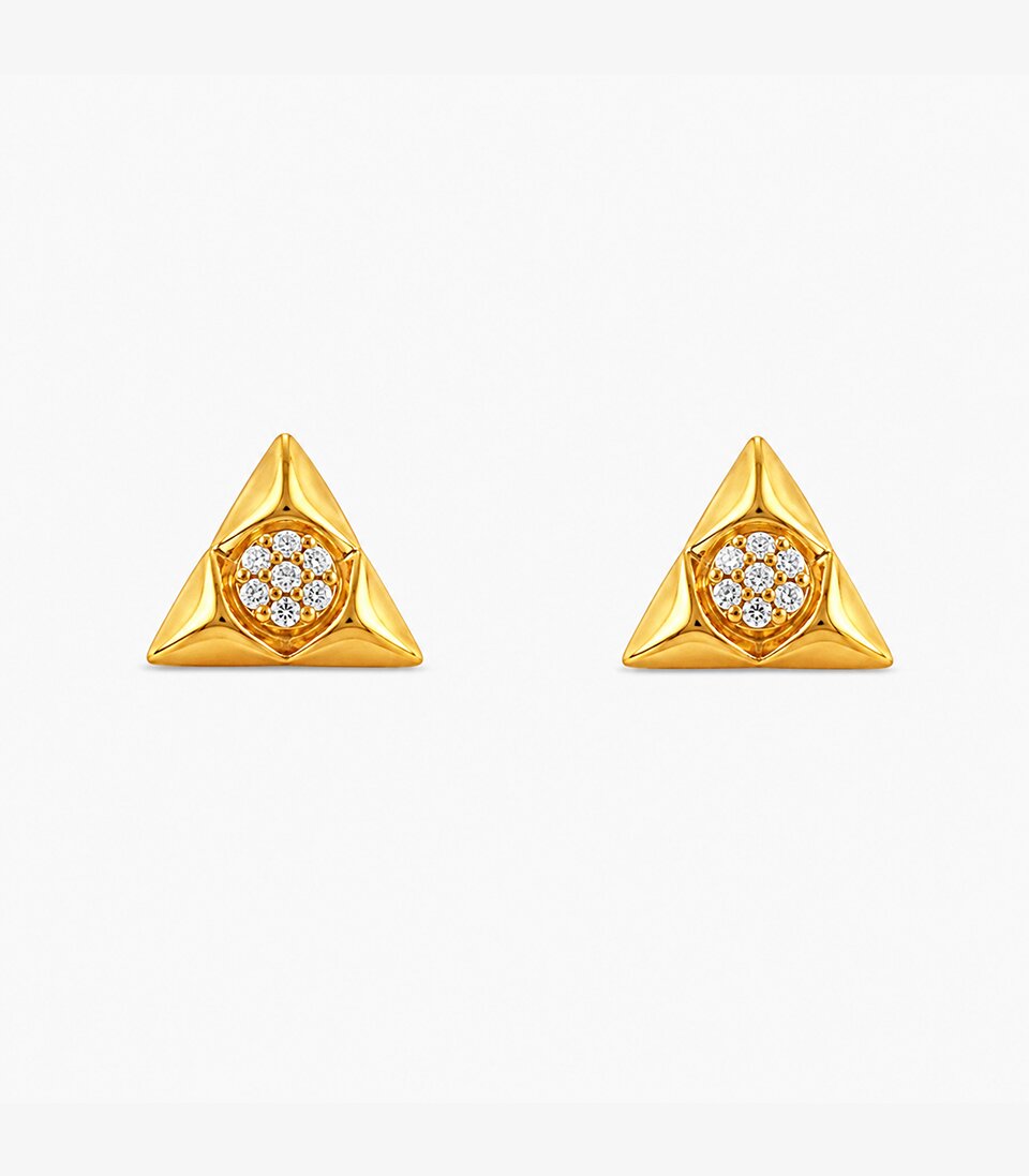 Triangle Floral Stud Earrings
