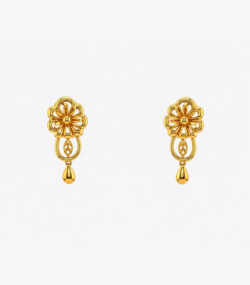 Floral Drop Stud Earrings