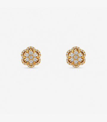 Floral Rosette Stud Earrings