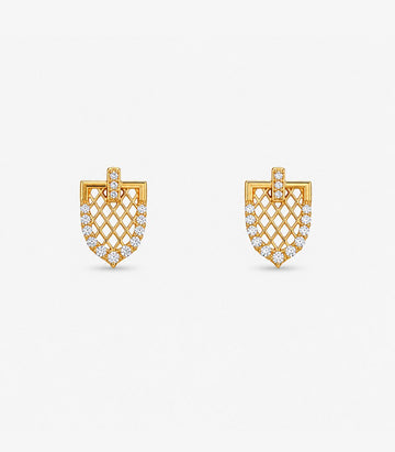 Heart Shield Stud Earrings
