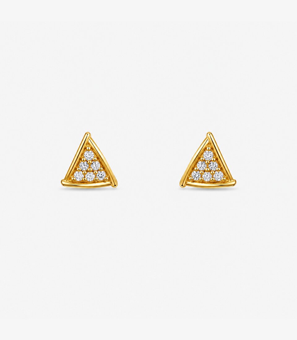 Pyramid Triangle Stud Earrings