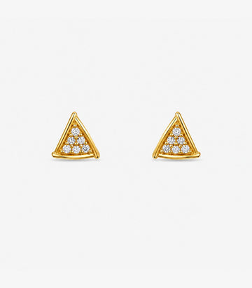 Pyramid Triangle Stud Earrings