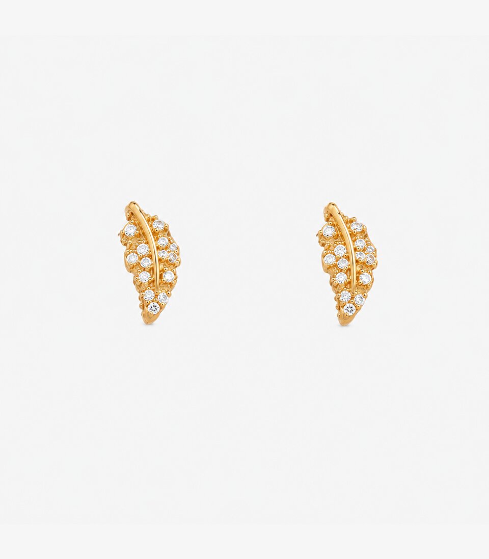 Curved Feather Stud Earrings