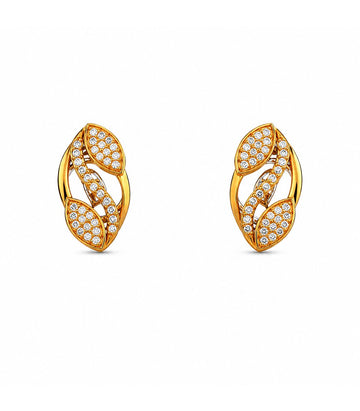 Twisted Ribbon Hoop Stud Earrings