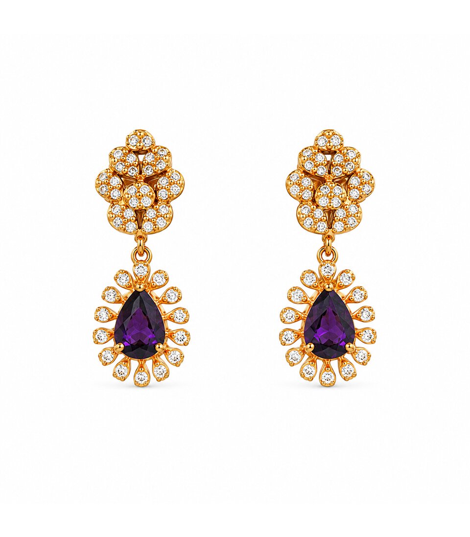 Sapphire Halo Stud Earrings
